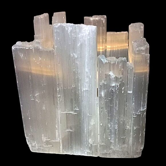 Large Selenite Candle Holder Tealight Votive Mineral Crystal Witchy Bohemian - Picture 10 of 16